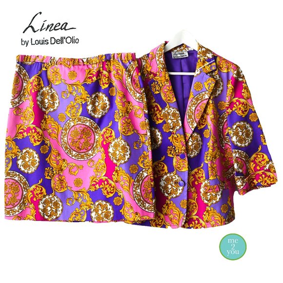 LINEA BY LOUIS DELL 'OLIO Purple and Pink 2 Piece Suit - Size Large - Picture 3 of 14